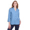 Collection Crown pour femme Blouse extensible en chambray pinpoint à manches 3/4